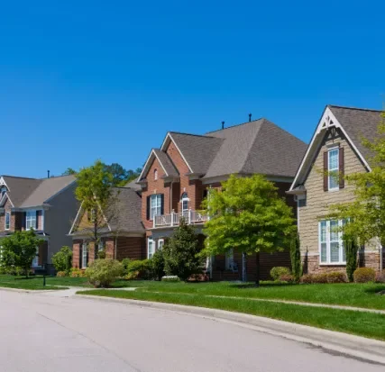 Homes in a quiet residential neighborhood