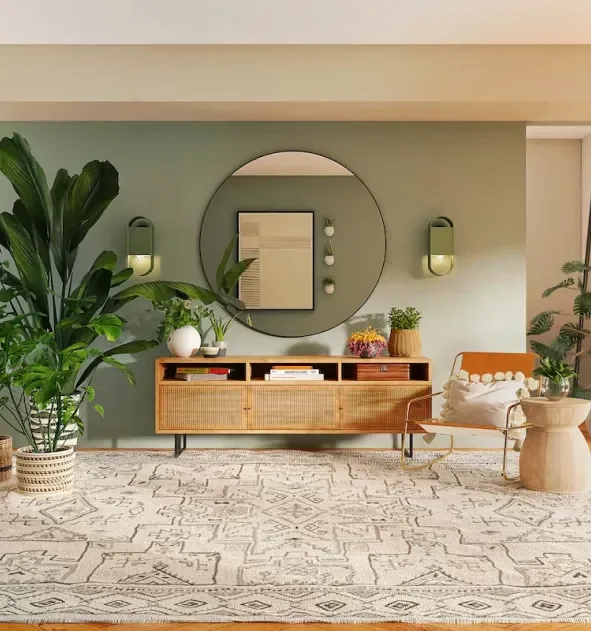 Warm, thoughtfully furnished home interior